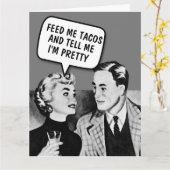 RETRO COUPLE TACOS FUNNY ÜBERSIZIERTE KARTE (Gelbe Blume)