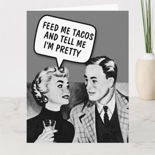 RETRO COUPLE TACOS FUNNY ÜBERSIZIERTE KARTE (Vorderseite)