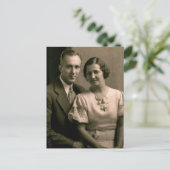 Retro Couple Wedding Portrait 1933 Postkarte (Stehend Vorderseite)