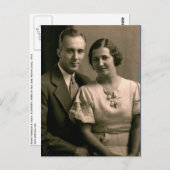 Retro Couple Wedding Portrait 1933 Postkarte (Vorne/Hinten)