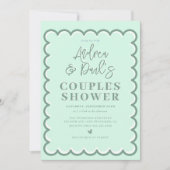 Retro Couples Dusche Einladung (Vorderseite)