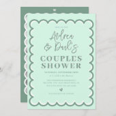 Retro Couples Dusche Einladung (Vorne/Hinten)