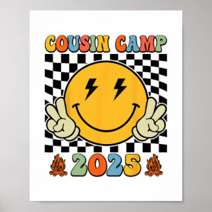 Retro Cousin Camp 2025 Familienurlaub Sommercamp Poster