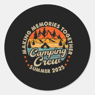 Retro Cousin Crew 2025 Camping Cousins Sommer 2025 Runder Aufkleber