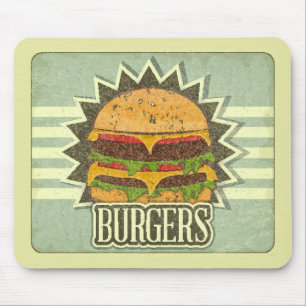 Retro-Cover für Fast-Food-Menü Mousepad