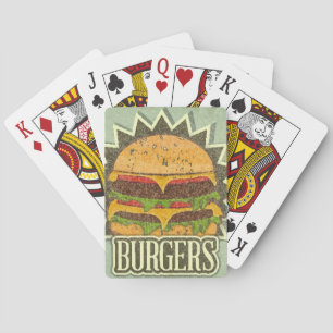 Retro-Cover für Fast-Food-Menü Spielkarten
