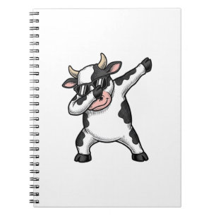 Retro Cow mit Dabbing-Sonnenbrille Grafik-Shirt_1 Notizblock