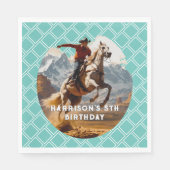 Retro Cowboy and Pferd Western Serviette (Vorderseite)
