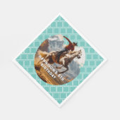 Retro Cowboy and Pferd Western Serviette (Ecke)