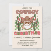 Retro Cowboy Christmas Party | Western Holiday Einladung (Vorderseite)