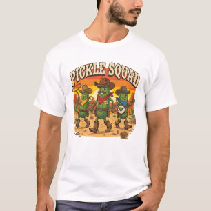 Retro-Cowboy-Einlegesalztruppe Lustige Cartoon T-Shirt