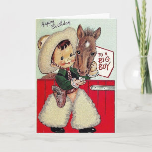 Retro Cowboy Geburtstagskarte für einen Großen Jun Karte