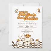 Retro Cowboy Halloween Erster Rodeo Geburtstag Einladung (Vorderseite)