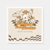 Retro Cowboy Halloween Erster Rodeo Geburtstag Serviette (Vorderseite)
