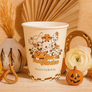 Retro-Cowboy-Halloween-Erstes Rodeo Geburtstag Pappbecher