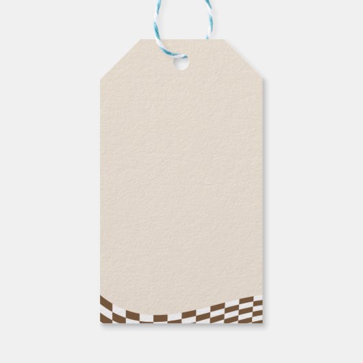 Retro Cowboy Halloween Karo Pattern Danke Boo Geschenkanhänger (Rückseite)