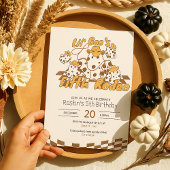 Retro Cowboy Halloween Schachbrettmuster Geburtsta Einladung