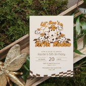 Retro Cowboy Halloween Schachbrettmuster Geburtsta Einladung