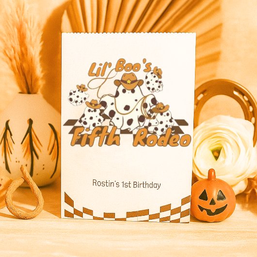 Retro Cowboy Halloween Schachbrettmuster Geburtsta Geschenktütchen