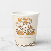 Retro Cowboy Halloween Schachbrettmuster Geburtsta Pappbecher (Vorderseite)