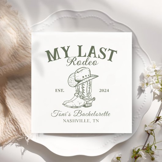 Retro Cowboy Junggeselinnen-Abschied Serviette