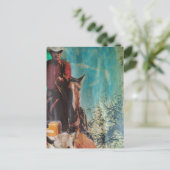Retro-Cowboy-Mixed-Media-Collage Postkarte (Stehend Vorderseite)