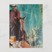 Retro-Cowboy-Mixed-Media-Collage Postkarte (Vorderseite)