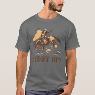 Retro Cowboy Rodeo Giddy Up Halten Sie Ihre Pferde T-Shirt