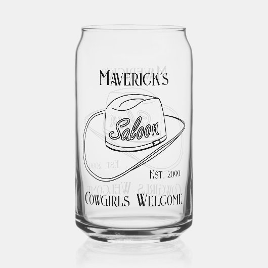Retro Cowboy Saloon Can Beer Trinkbehälter Dosenglas (Vorderseite)