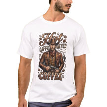 Retro-Cowboy-T-Shirt mit heißem koffeinhaltigem Ka