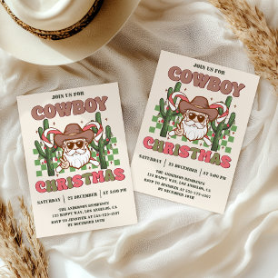 Retro-Cowboy-Weihnachtsfeier Westlicher Feiertag Einladung