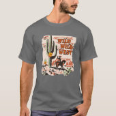 Retro Cowboy Wild West Wüste Cactus Western T-Shirt (Vorderseite)