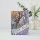Retro-Cowboy Wilder Wind Postkarte (Stehend Vorderseite)