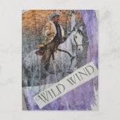 Retro-Cowboy Wilder Wind Postkarte (Vorderseite)