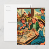 Retro Cowboys Comicen Postkarte (Vorne/Hinten)