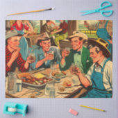 Retro Cowboys Comicen Seidenpapier (Basteln)