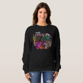 Retro Cowgirl Boots Hat Sunflower Turquoise Wester Sweatshirt (Vorne ganz)
