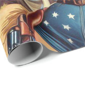 Retro Cowgirl Button Up Geschenkpapier (Rolleneckpunkt)