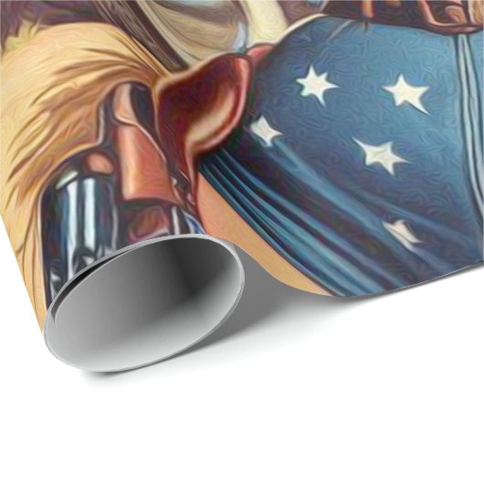 Retro Cowgirl Button Up Geschenkpapier (Rolleneckpunkt)