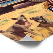 Retro Cowgirl Button Up Poster (Ecke)