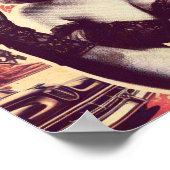 Retro Cowgirl Collage Poster (Ecke)