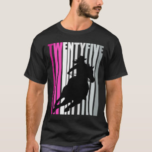 Retro Cowgirl Geburtstag 25. Rodeo Pferd Königin B T-Shirt