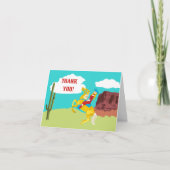 Retro Cowgirl in Western Landschaft Dankeskarte (Vorderseite)