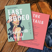 Retro Cowgirl Last Rodeo Glam Pink Bachelorette Einladung