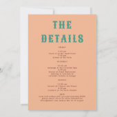 Retro Cowgirl Last Rodeo Itinerary Bachelorette Einladung (Rückseite)