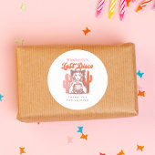 Retro Cowgirl Letzte Disco Bachelorette Vielen Dan Runder Aufkleber