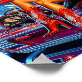 Retro Cowgirl Pin-Up Poster (Ecke)