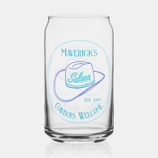 Retro Cowgirl Saloon Can Beer Trinkbehälter Dosenglas (Rückseite)