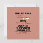 retro Cowgirl-Western-Land-Junggeselinnen-Abschied Einladung (Rückseite)