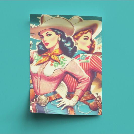 Retro-Cowgirls Button-ups Seidenpapier
